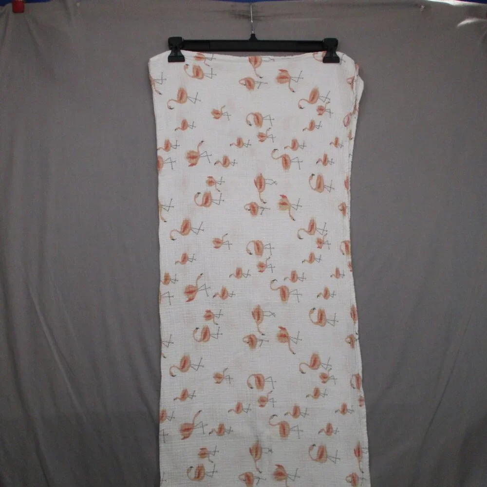 Flamingo Animal Print‎ Scarf Square White & Pink Women Size | O/S